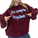 maglione con ricamo ho sempre ragione
